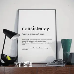 Consistency Definition Poster Motivational Art For Entrepreneurs Office Wall Decor Inspirational Poster