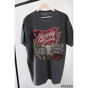 Western Collage Graphic Tee, Comfort Colors Country Tee, Vintage Cowboy Skull Disco T-Shirt, Rodeo Shirt