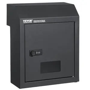 VEVOR Sturdy Metal Key Locker, Combo Lock, Mountable on Wall, 12'', Charcoal Gray, Ensures Safe Keeping of Mail and Keys