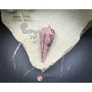 Rhodonite Pendulum for Love, Emotional Healing & Heart Balance