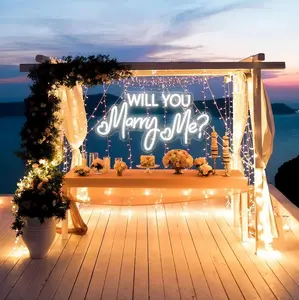 Cool White "Will You Marry Me" LED Neon Sign, Wedding Party Decor, Proposal & Valentine's Day Engagement Gift, Home Wall Lighting
