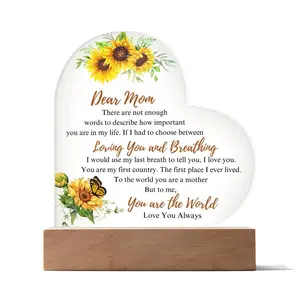 Dear Mom - Sunflower Acrylic Heart