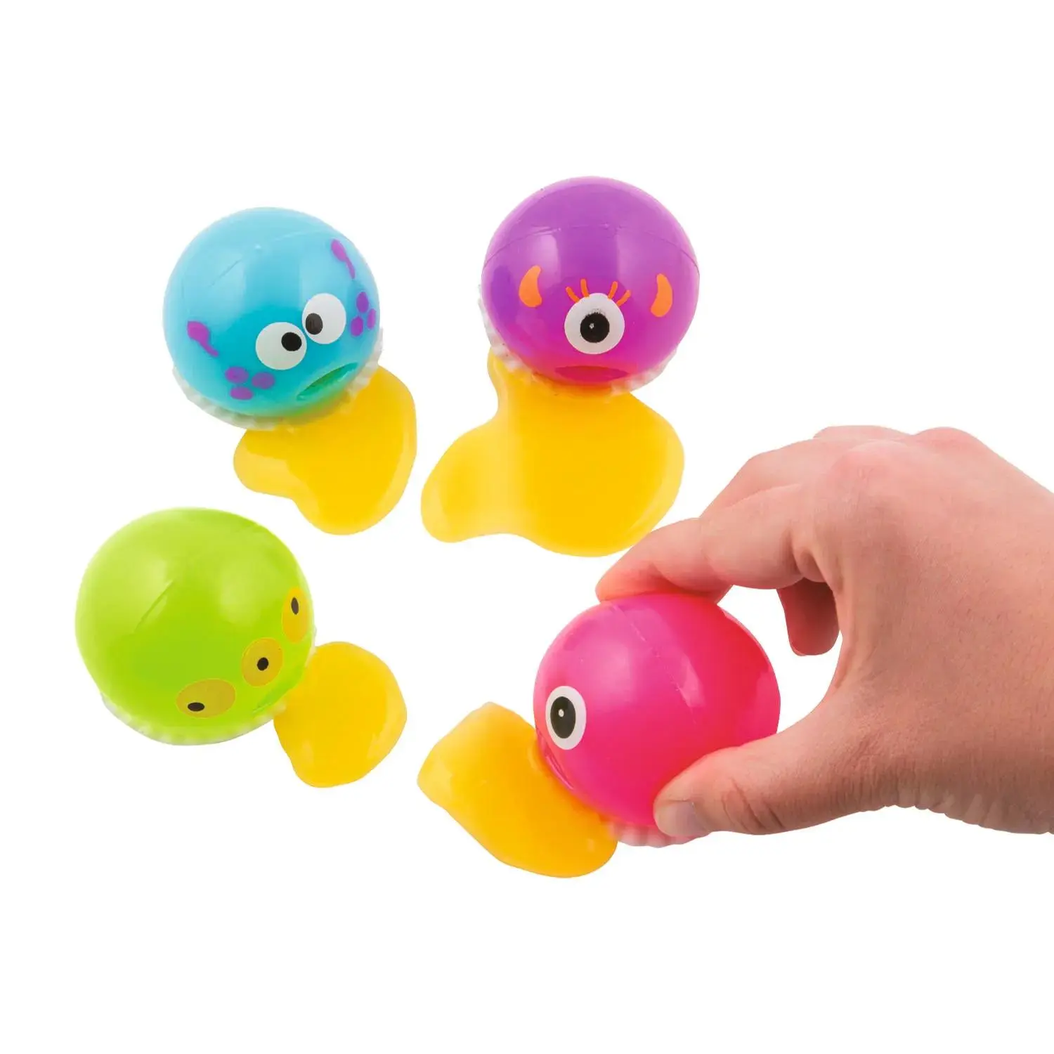 Bright Color Monster Slime Puking Vinyl Toys – 1 1/2" x 2", 12 Pcs