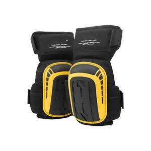 Knee Pads For Work, Extended Heavy Duty Construction Knee Pads With 2 Extension Straps, Foam Gel Cushion, Anti-Slip, All Purpose For Gardening, Flooring, Roofing, Cleaning, And More, For Men And Women, Yellow And Black