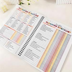 ADHD Cleaning Planner A4 Size Focused Daily Weekly Monthly Schedule Checklist Notebook for Home Office Dorm Durable Cover Smooth Pages Office Stationery Essential Plannerbook