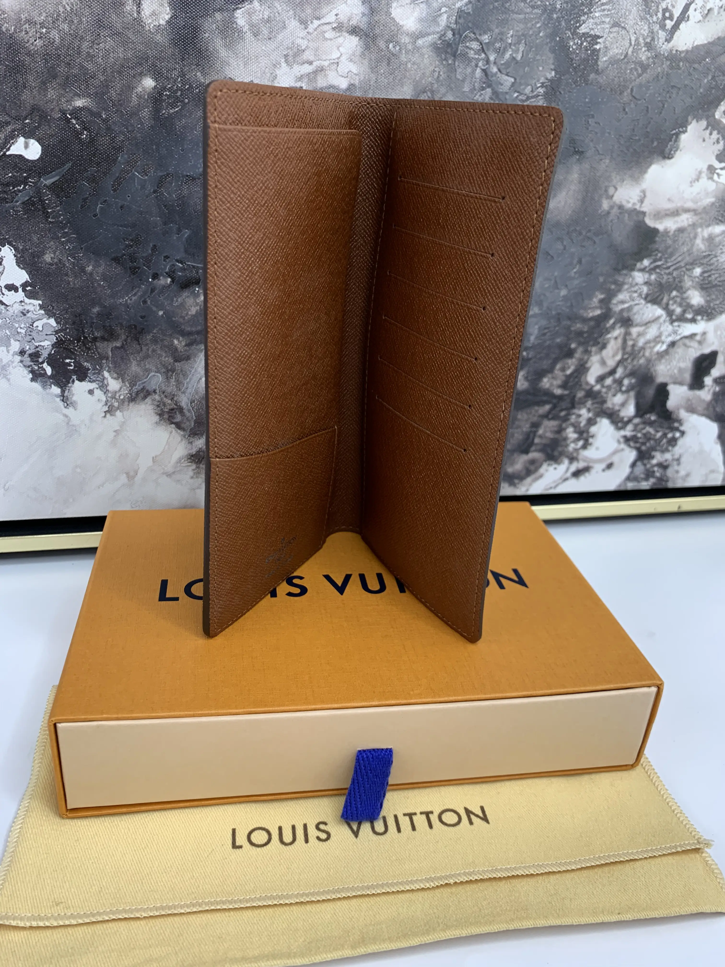 Pre-owned Louis Vuitton canvas and leather small leather goods Long Wallet Checkbook Cover