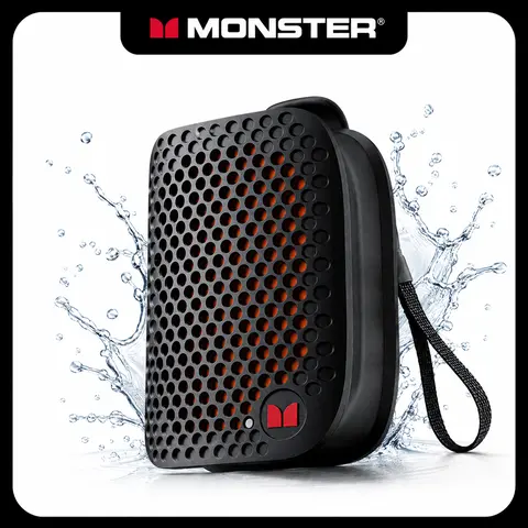 MONSTER M3 Portable Bluetooth Speaker - Miniaturized Loudspeaker, 80g Lightweight, TWS Stereo Sound, IPX8 1m Water Immersion, Magnetic Clip-On Wearable, User-Friendly Buttons, 16.0H+ Playtime, Micro Function, Enhanced Stereo Experience for Outdoor, Gym