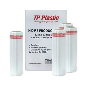 TP Plastic 12"x17" Clear Produce Bags – 4 Rolls, 1576 Count, HDPE Food Bags