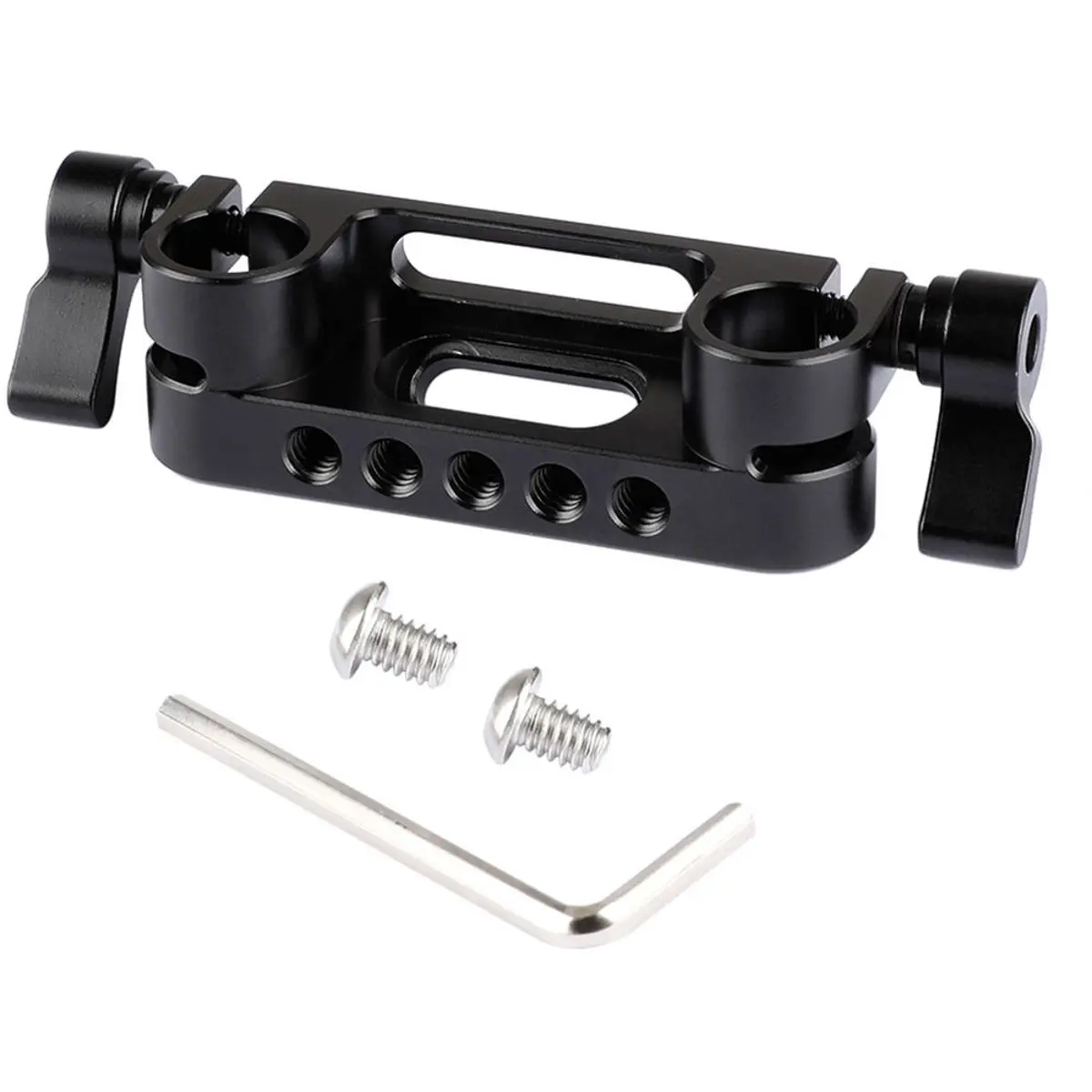 CAMVATE 15mm Adjustable Dual Rod Clamp Railblock - Durable Camera Accessory, Equipment for Shoulder Mount Setup