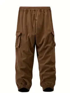 Autumn and Winter Plus Size Men's Work Pants Corduroy Fabric Wear-Resistant Warm Thick Three-Dimensional Pocket Design Versatile Fashion Trendy adjustable heat level