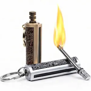 Permanent Match Lighter - Waterproof Refillable Metal Fire Starter with Keychain, Up to 10,000 Strikes, Portable Ignition Tool for Camping, Survival & Emergency Use(Kerosene Is Not Included In Delivery, You Need To Bring Your Own Kerosene