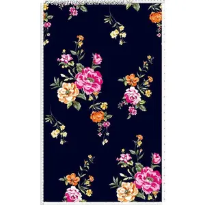 Crepe Techno Printed Nealy Floral Fabric by the Yard - Stretch Crepe for Prom Dress Sewing