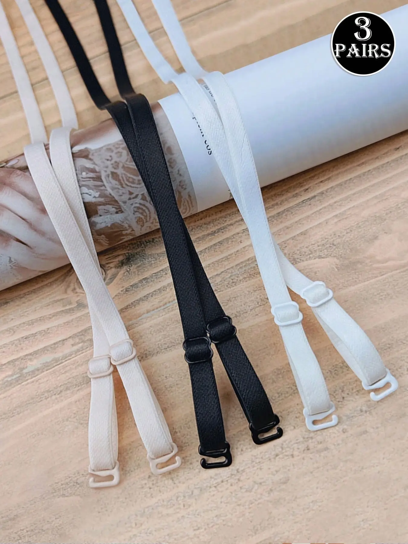 3 Pairs/set Cute Thin Bra Straps, Slim Adjustable Shoulder Straps, Anti-Slip & Replaceable, Comfortable & Durable Design Accessories