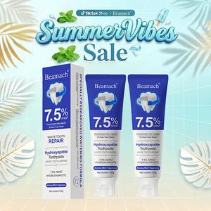 Beamach Hydroxyapatite Toothpaste 7.5% for Enamel Repair & Teeth Whitening Refreshing Flavor Fluoride-Free 4.23oz Gentle Formula for Sensitive Teeth Care