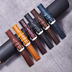 2026 New Genuine Leather Watch Strap – Fits 24mm & 26mm Lug Widths, Pin Buckle Style, Soft Feel for Spring & Summer Rotation