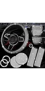NETEPEM Bling Car Door Sill Protector 2PCS Car Door Edge Guard Rhinestones Door Threshold Protection 23.62x1.96 inch Anti-Scratch Strip Sticker Universal Bling Car Accessories(Silver)
