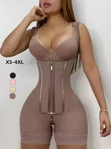 Colombian Faja Women's Shapewear Bodysuit, BBL Fajas，Zipper Front, Push-Up Design, Postpartum Recovery, Versatile Use, All-Season Wear, Regular Length