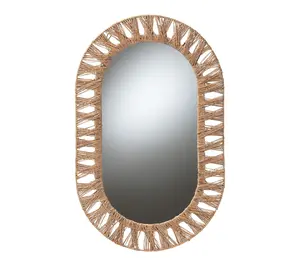 bali & pari Geona Metal and Seagrass Wall Accent Mirror