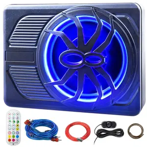 10" 1000W Slim Under-Seat Subwoofer Powered Car Truck Sub w/ Amp Kit Speaker 2026 NEW