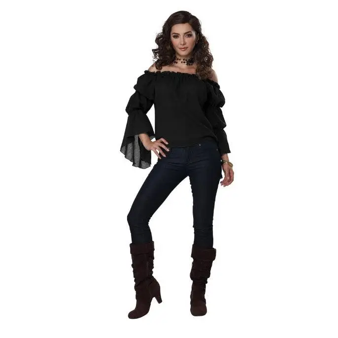 Renaissance Blouse - Pirate - Black - Costume - Adult - 2 Sizes