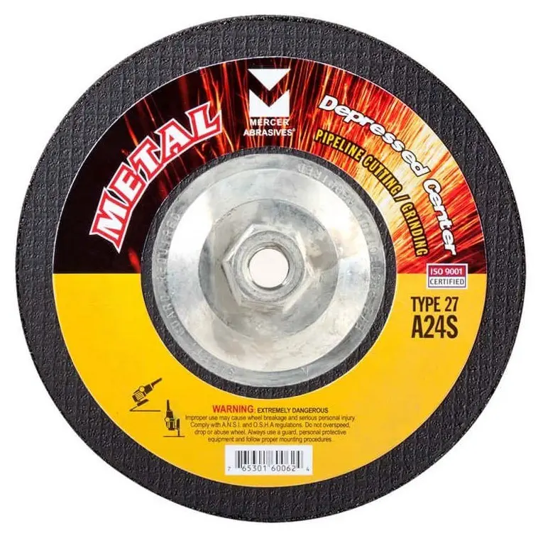Mercer 7" x 1/8" x 5/8"-11 Hubbed Pipeline Cutting and Grinding Disc
