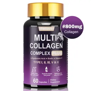 Fmlave Multi Collagen Complex | Contains Type I, II, III, V & X Collagen, Vitamin C, Biotin, Hyaluronic Acid & Digestive Enzymes | Nourishes Hair, Skin, Nails & Joints, Suitable for Beauty & Fitness, Ideal for Both Men & Women | 60 Capsules Healthcare