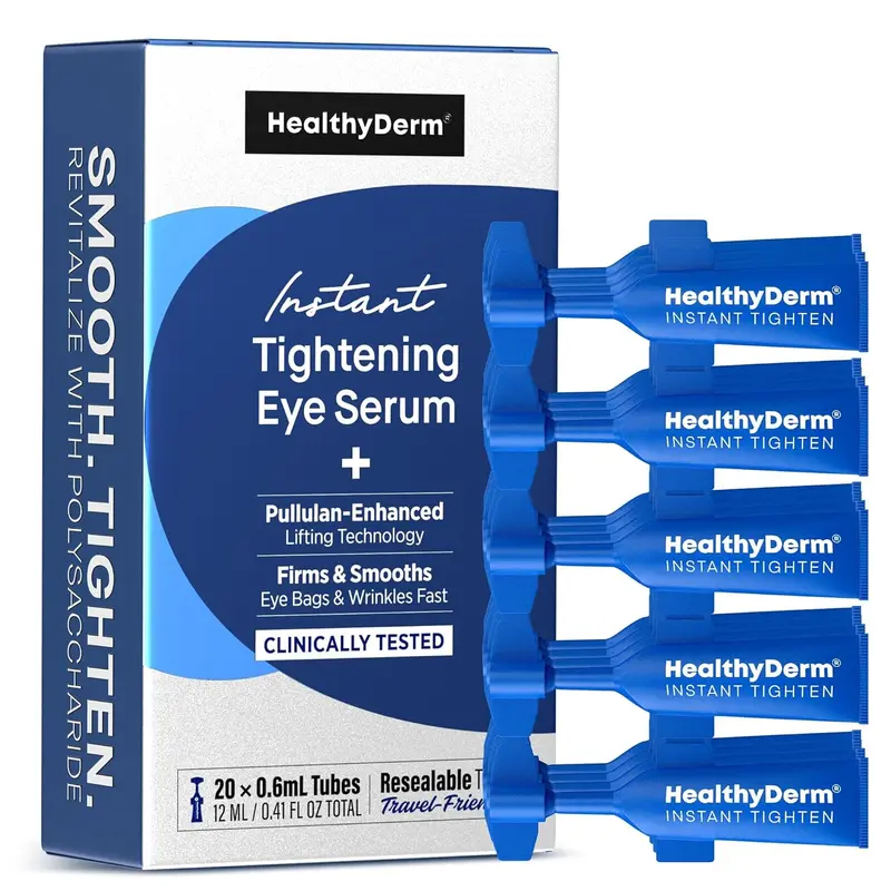 Instant Under Eye Lift Serum - Under Eye Corrector Liquid for Adults, Brightening Firming Polysaccharide Formula, Reduces Bags, Wrinkles, Puffiness, Dark Circles, Crow’s Feet in Minutes - 20 Resealable Tubes