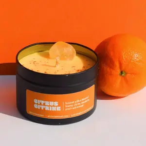Citrus Citrine Crystal Candle
