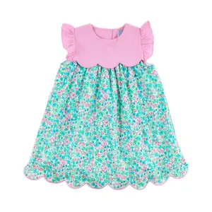Floral Wonderland Turquoise Amelia Dress - Girls Scalloped Outfit