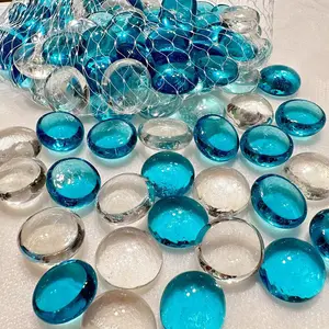 Mixed Color Glass Stone, 100pcs/set Clear Flat Marble Stone, Fish Tank Decoration, Home Decoration, Garden Decoration, Vase Filler