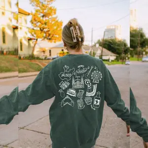 Mexico State Sweater Comfy Oversized Sweatshirt Casual Long Sleeve Tops Crewneck Pullover Cotton Polyester