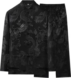 Kung Fu Uniform for Men Shirt Suit Chinese Traditional Tang Hanfu Martial Arts Wing Chun Tai Chi Training Cloth Pants