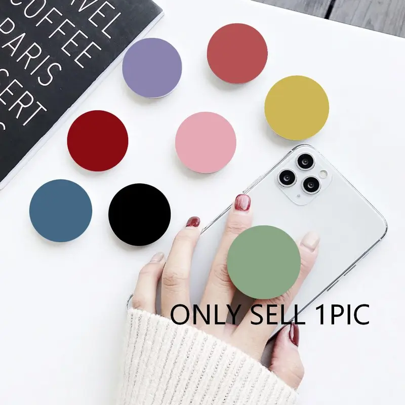Solid Color Design Soft Silicone Mobile Phone Grip Holder, Collapsible & Expandable Phone Grip Stand, Phone Accessories for Smartphones, Cell Phone Mount, Flexible Silicone Phone Holder, Cellphone