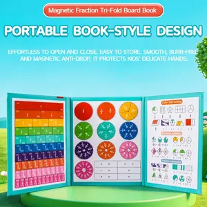 Interactive learning tools - Combining building blocks and discs, this magnetic fraction operation set helps children aged 3 and above develop their early math thinking skills and engage in educational and stimulating activities.