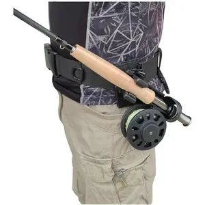 Fly Fishing Rod Holder,3rd Hand Belt Clip Rod Holder,Fly Fishing Wader Belt,Fishing Belt, for Fly Fishing and Spinning Rods