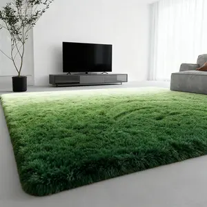 Luxury Plush Shaggy Kids Rug, Forest Green Fluffy Non-Slip Washable Carpet | Living Room, Bedroom, Dorm & Nursery Decor for Boys & Girls, 5x8ft,6x9ft