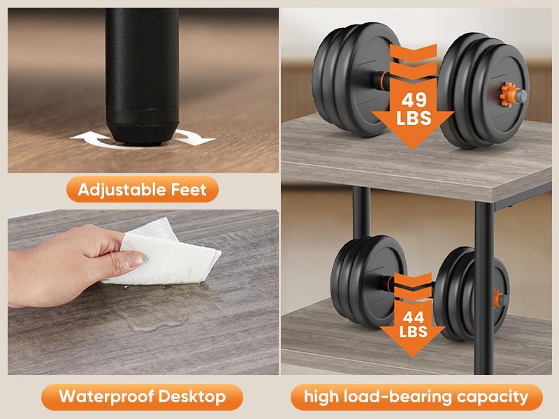 Crafted Comforts 3 Layer Coffee Table with Adjustable Height, Small Bedside Table, Storage Shelf, Suitable for Bedroom, Living Room, Office Space