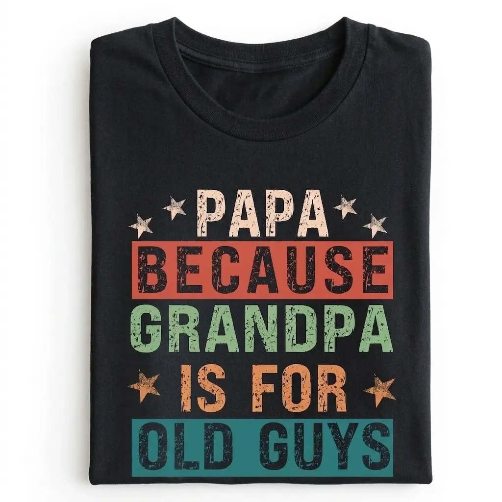 Papa Because Grandpa is for Old Guys Shirt,Funny Retirement Gift,Funny Grandpa Shirt,The Old Guy Shirt,Fathers Day Shirt,Gift For Daddy Casual Grey