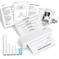 White Printer with 6 Roll Paper