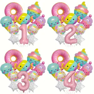 New Candy Ice Cream Balloon Set - Birthday Anniversary Scene Decoration Aluminum Foil Balloons, Christmas Decorations, Navidad Decoración