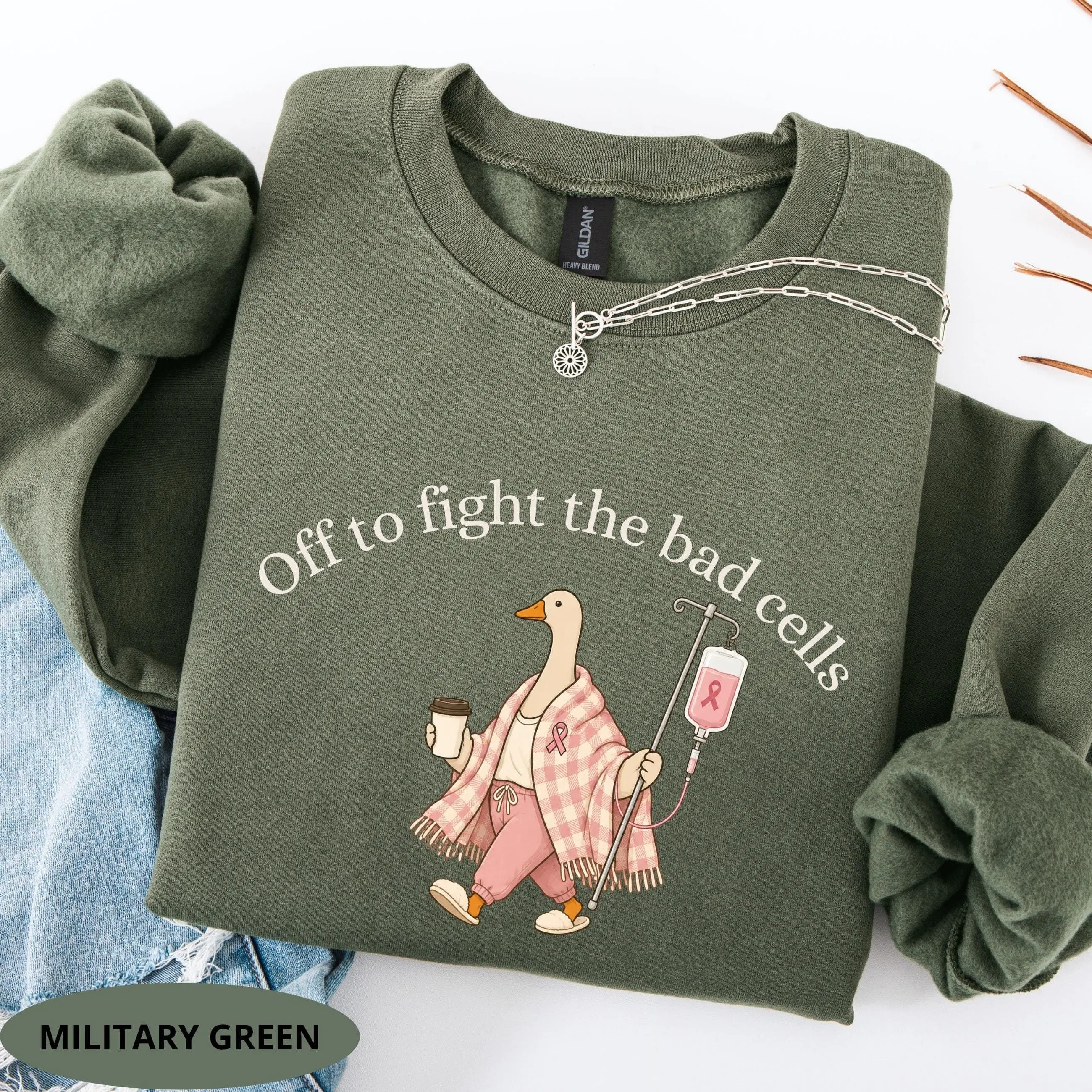 Cancer Awareness T-Shirt, Sweatshirt & Hoodie - Oncology Chemo Support Goose