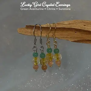 Lucky Girl Crystal Earrings for Abundance, Luck & Manifestation