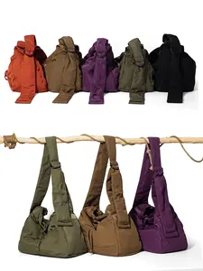 Simple and casual multi-color drawstring bag, lightweight and versatile daily single shoulder storage bag, functional design, can hold water bottles, snacks and other items, suitable for picnics, walks, daily commuting, etc