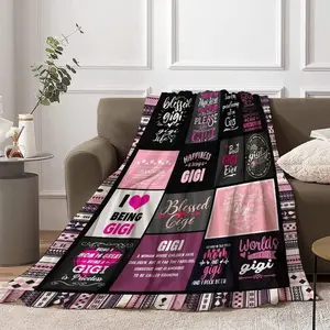 Best Gigi Blanket Gifts - 50' X 60' Throw Blanket for Gigi from Grandchildren - Perfect for Christmas, Mothers Day, Birthday Present,1 count, Print on One-side with a Plain white Back