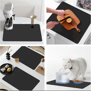 Solid Color Kitchen Drip Mat, Kitchen Gadgets Absorbent Dish Drying Mat, Coffee Table Mat, Summer, Home, Badroom Essentials, SummerVibes