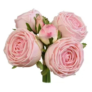 8.5” Fresh Touch Cabbage Rose Bundle in Pink | XJE