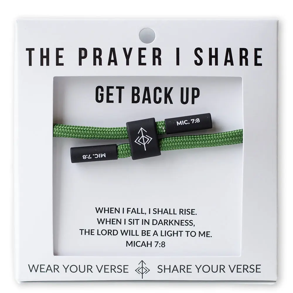 GET BACK UP Bracelet - Unisex, Adjustable Fit, Durable Polyester Cord, Alloy Accents, Waterproof, Versatile Accessory for Everyday Wear