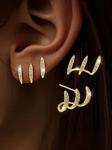 Elegant Claw Earrings for Women, Luxurious Sparkling Design, Perfect Holiday Gift, Suitable for Various Occasions, Hoop Jewelry