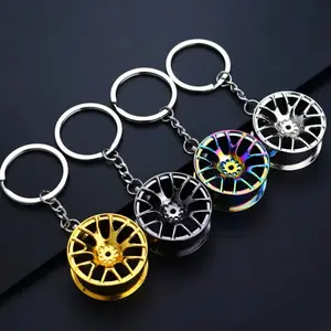 Car Wheel Rim Keychain Spinning Hub JDM Drift Tuner Key Ring Car Lover Gift Auto Accessory Rotating Wheel Keychain Car Enthusiast Keychain Drift Style Keychain Cool Keychain Gift for Men Women Car Accessories Viral Trending Keychain