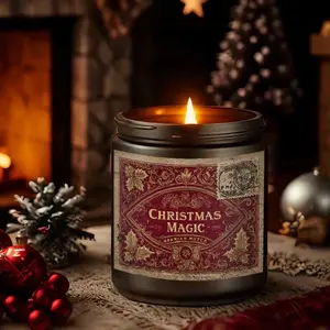 Vintage Postcard Emblem Layout Ornate Lettering Holly Leaves Velvet Ribbons Wreath Formations 2D Illustration Hyper Detailed Artistry Aged Paper Texture Distressed Borders Delicate Filigree Patterns Film Grain Overlay Embossed Effects Warm.